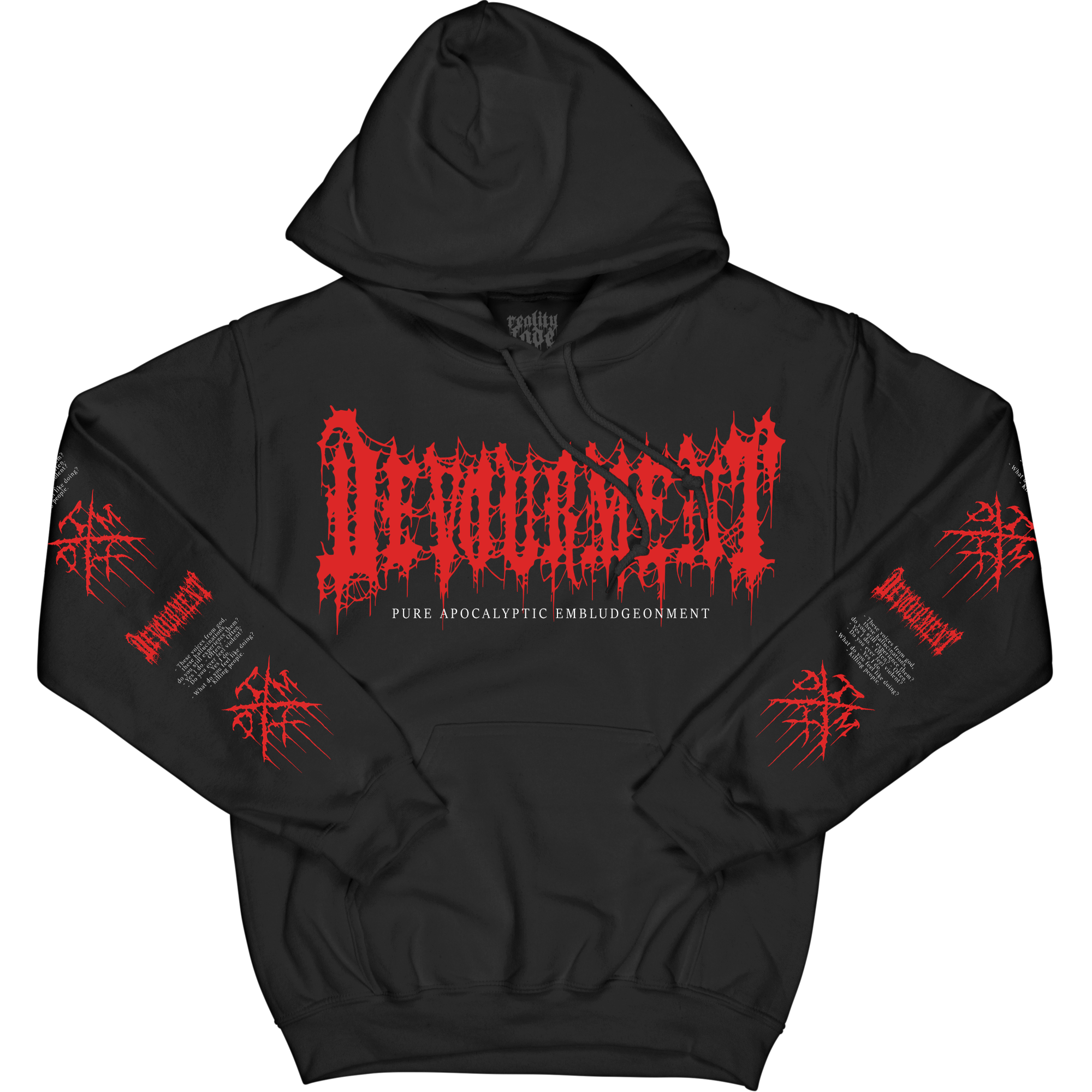 Devourment Pure Apocalyptic Embludgeonment Hoodie Pre Order Reality Fade Merch 