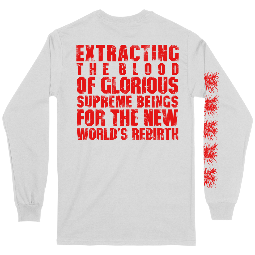 Esophagus 'Defeated By Their Inferiority' White Long Sleeve