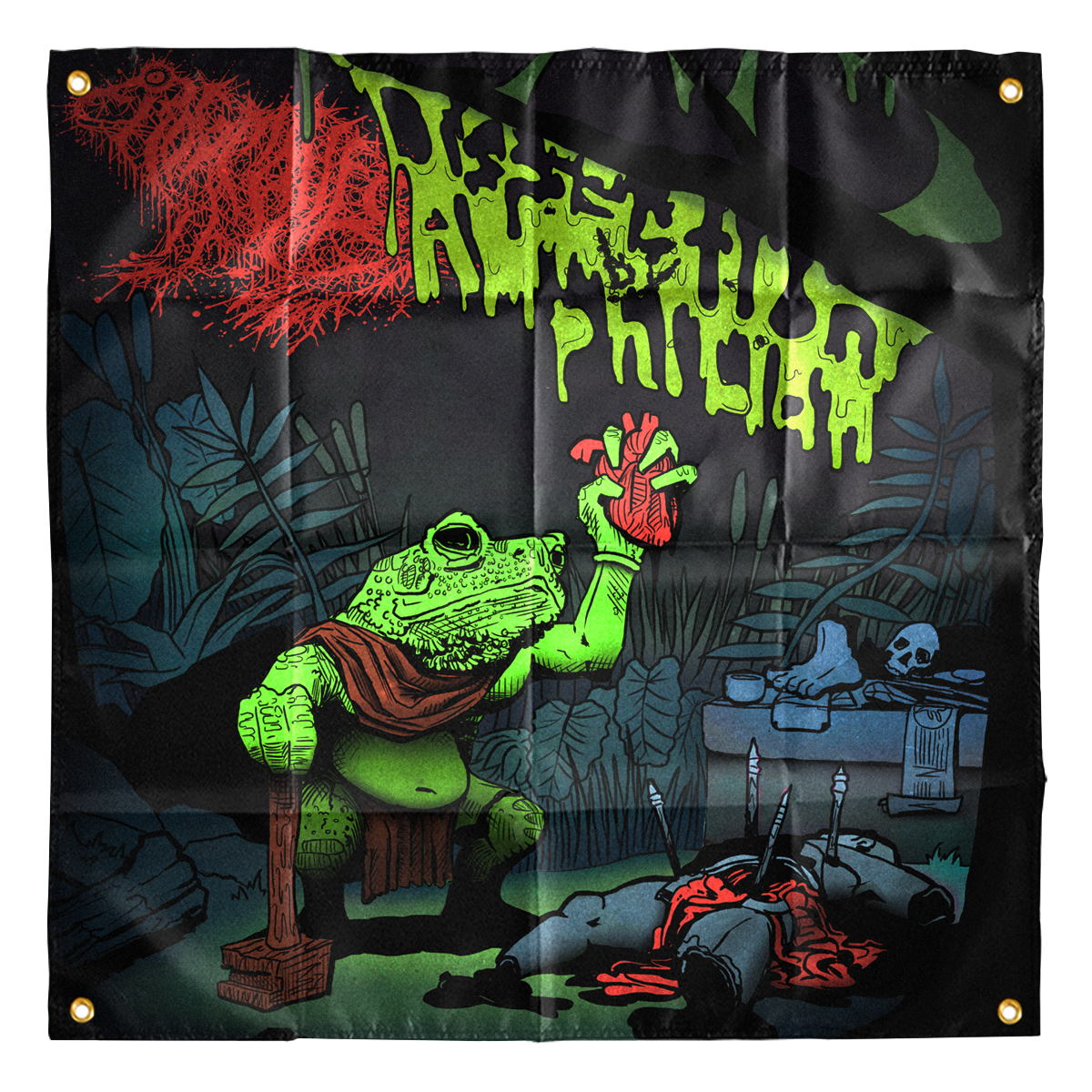 Frog Mallet 'Dissection By Amphibian' Flag PREORDER Reality Fade Merch