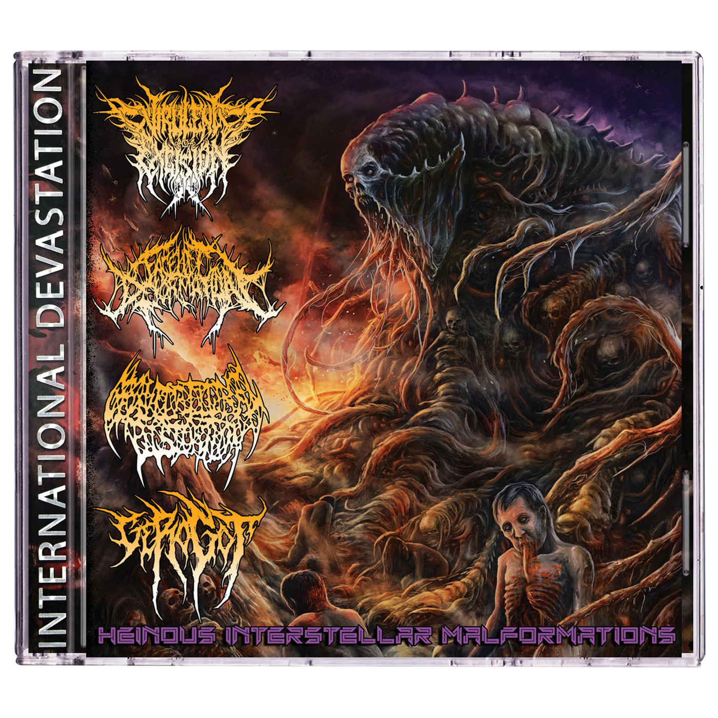 Virulent Excision / Facelift Deformation / Gravitational Distortion / Gerogot 'Heinous Interstellar Malformations' Split CD